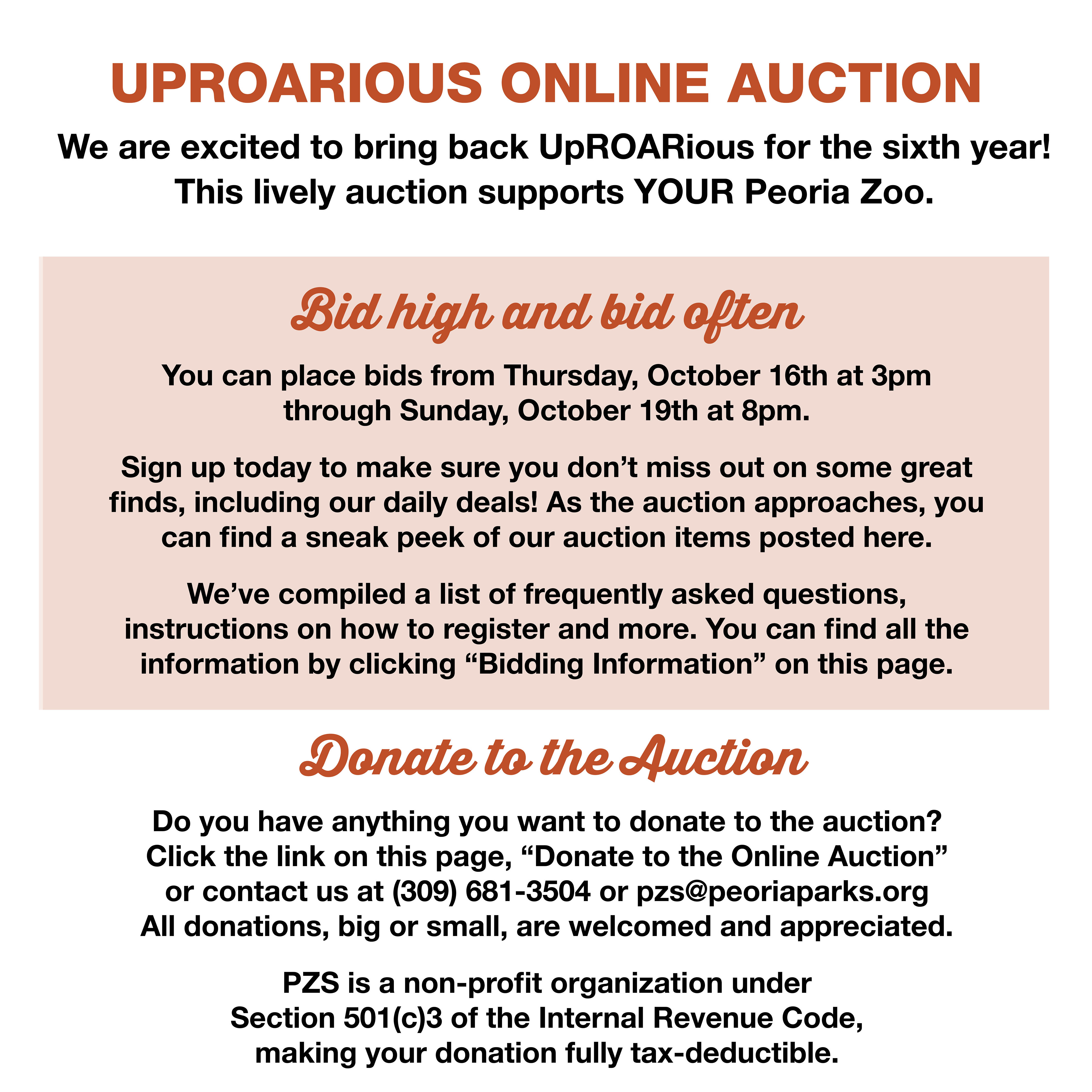General Online Auction Page 2025
